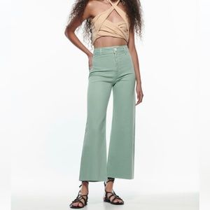 Zara Marine Wide Leg Denim Pants